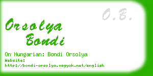 orsolya bondi business card